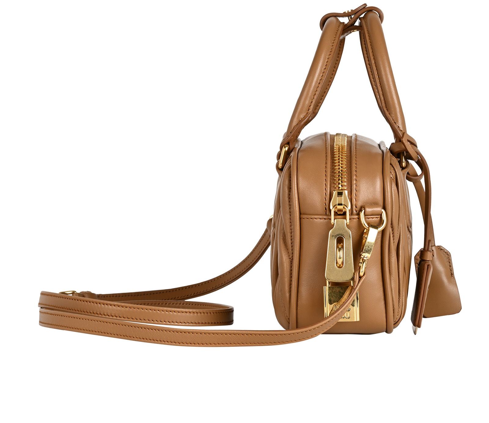 Small Arcadie Matelasse, &pound;1,400, Handbags, Brown, Leather, Side view